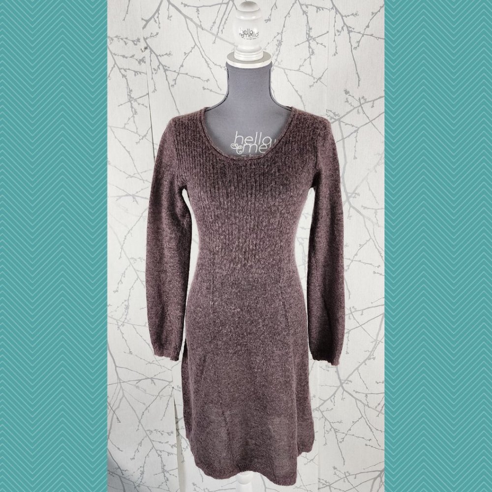 Noa Noa Ribbed Knit Kidmohair Wool Blend Sweater Dress